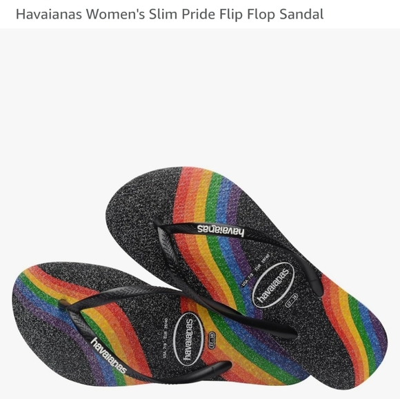 Havaianas Shoes - NWT Women's Havaianas Slim Pride Flip Flop Sandal - Black Rainbow